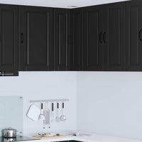 Wand Glas Kasten Porto Bewerkt Hout Zwart