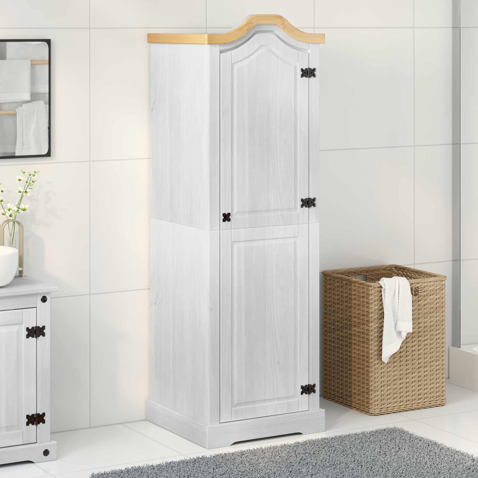 Kasten Met Plank 55 X 52 X 170 Cm Massief Grenenhout