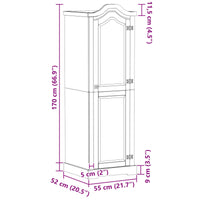 Kasten Met Plank 55 X 52 X 170 Cm Massief Grenenhout