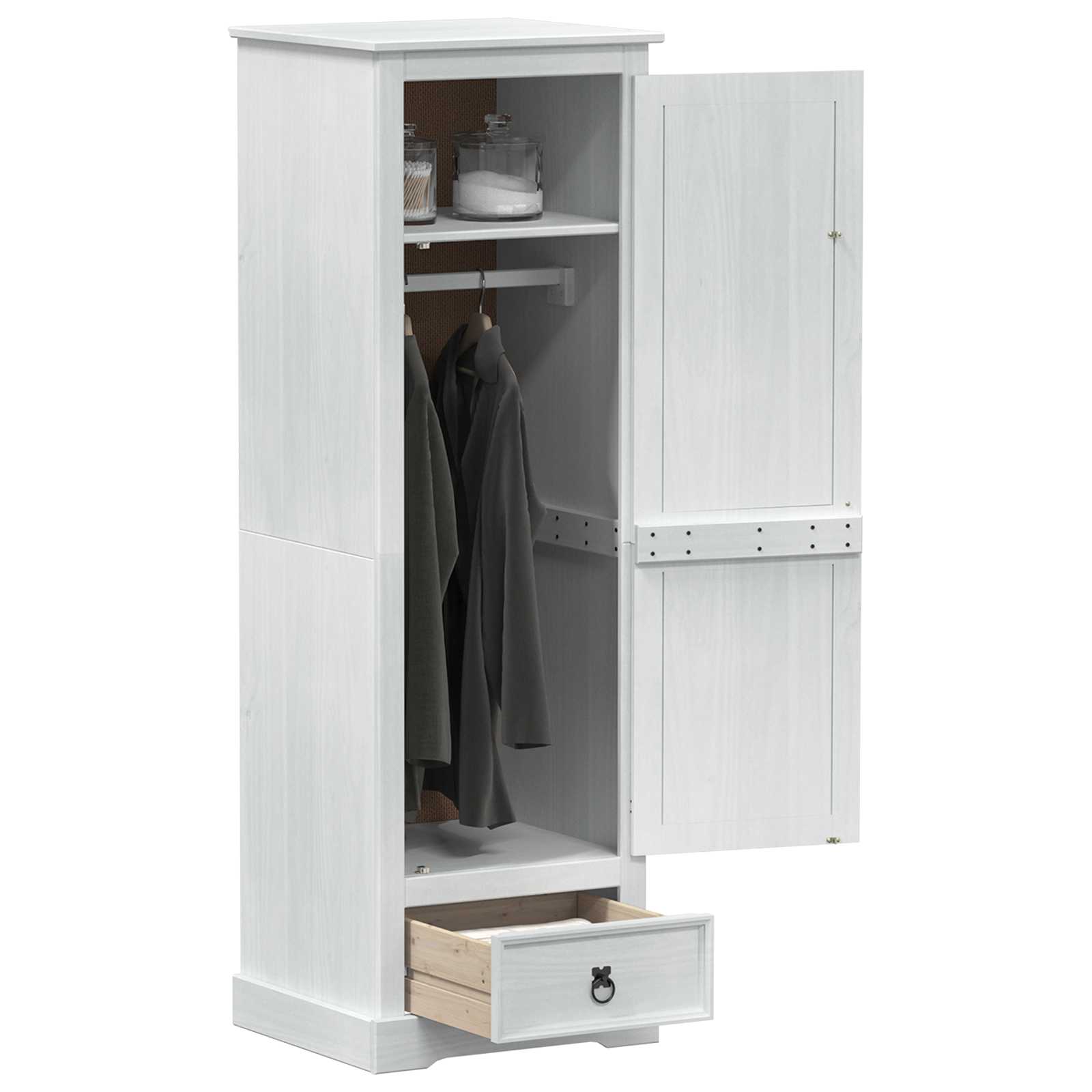Kasten Met Lade 55 X 50 X 170 Cm Massief Grenenhout