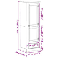 Kasten Met Lade 55 X 50 X 170 Cm Massief Grenenhout