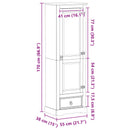 Kasten Met Lade 55 X 38 X 170 Cm Massief Grenenhout