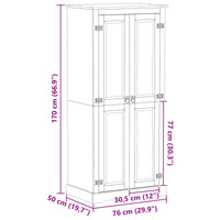 Kasten Met Plank 76 X 50 X 170 Cm Massief Grenenhout