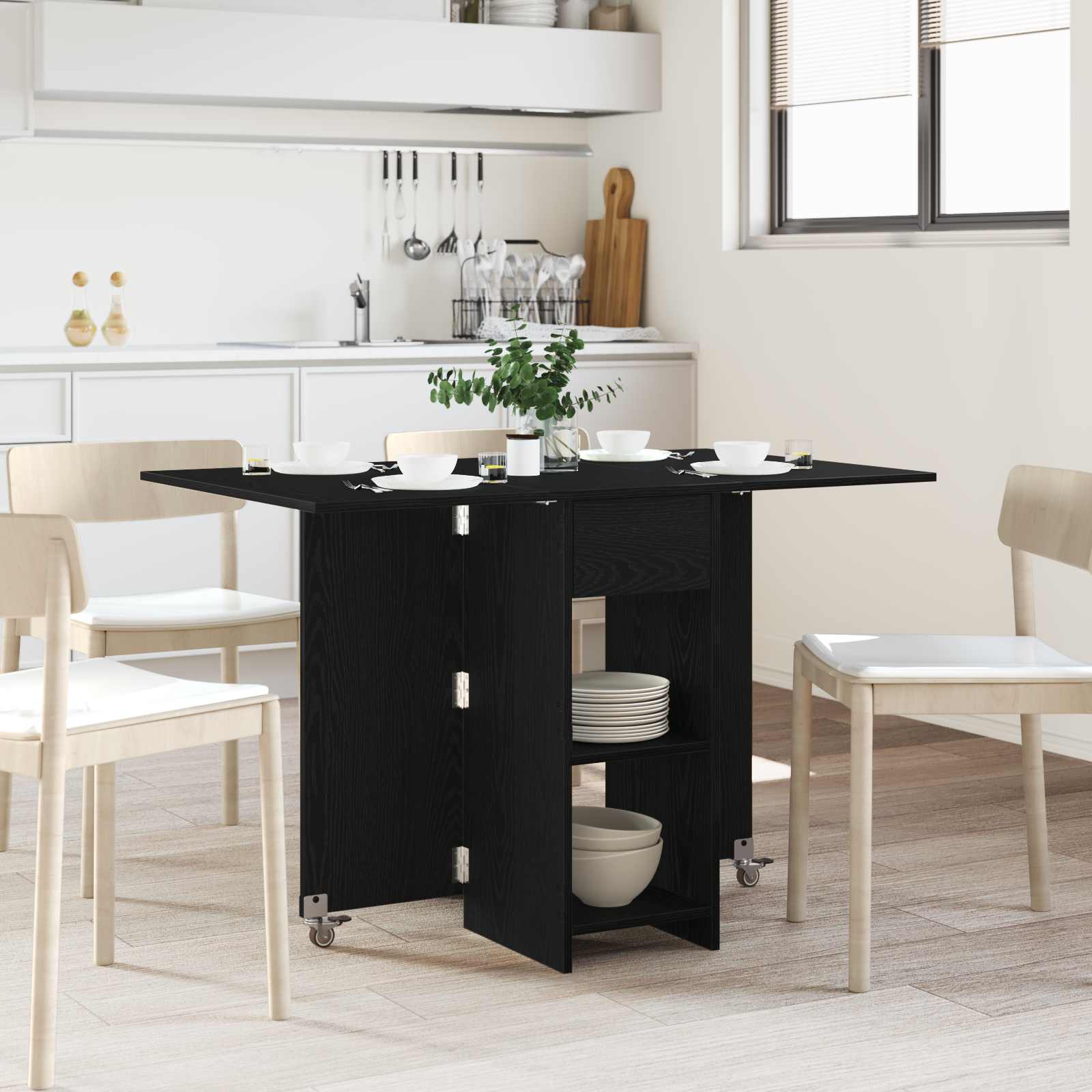 Eettafel 115 X 70 X 75 Cm Bewerkt Hout