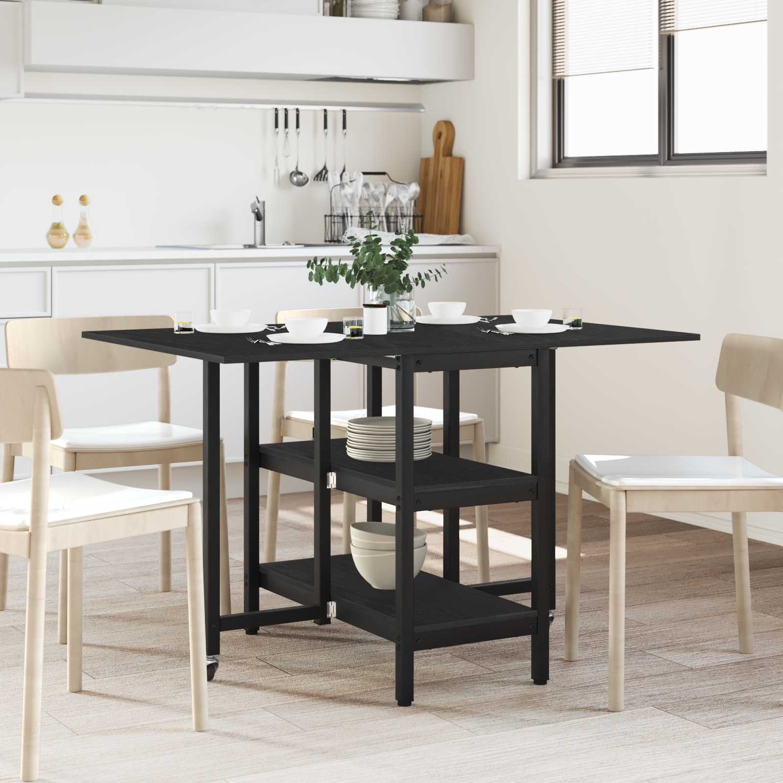 Eettafel 122 X 80 X 76,5 Cm Bewerkt Hout