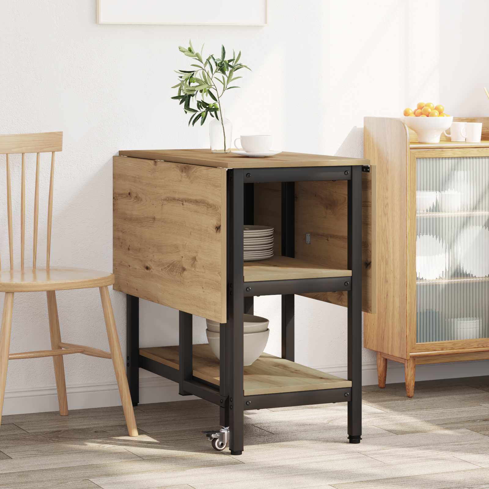 Eettafel 122 X 80 X 76,5 Cm Bewerkt Hout