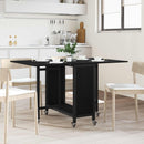 Opvouwbare Eettafel Met Wielen 130 X 80 X 76,5 Cm Staal Pb