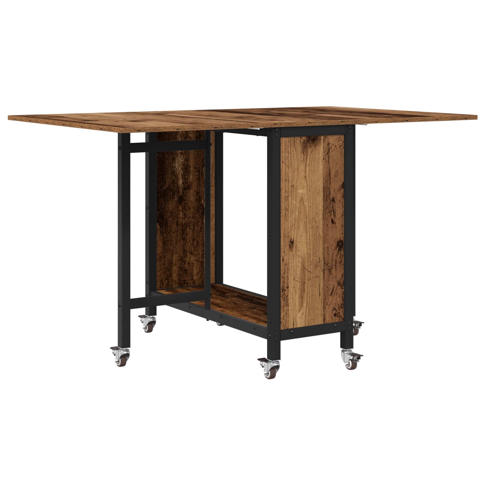 Opvouwbare Eettafel Met Wielen 130 X 80 X 76,5 Cm Staal Pb