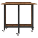 Opvouwbare Eettafel Met Wielen 130 X 80 X 76,5 Cm Staal Pb