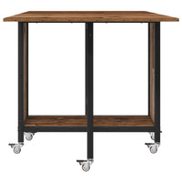 Opvouwbare Eettafel Met Wielen 130 X 80 X 76,5 Cm Staal Pb