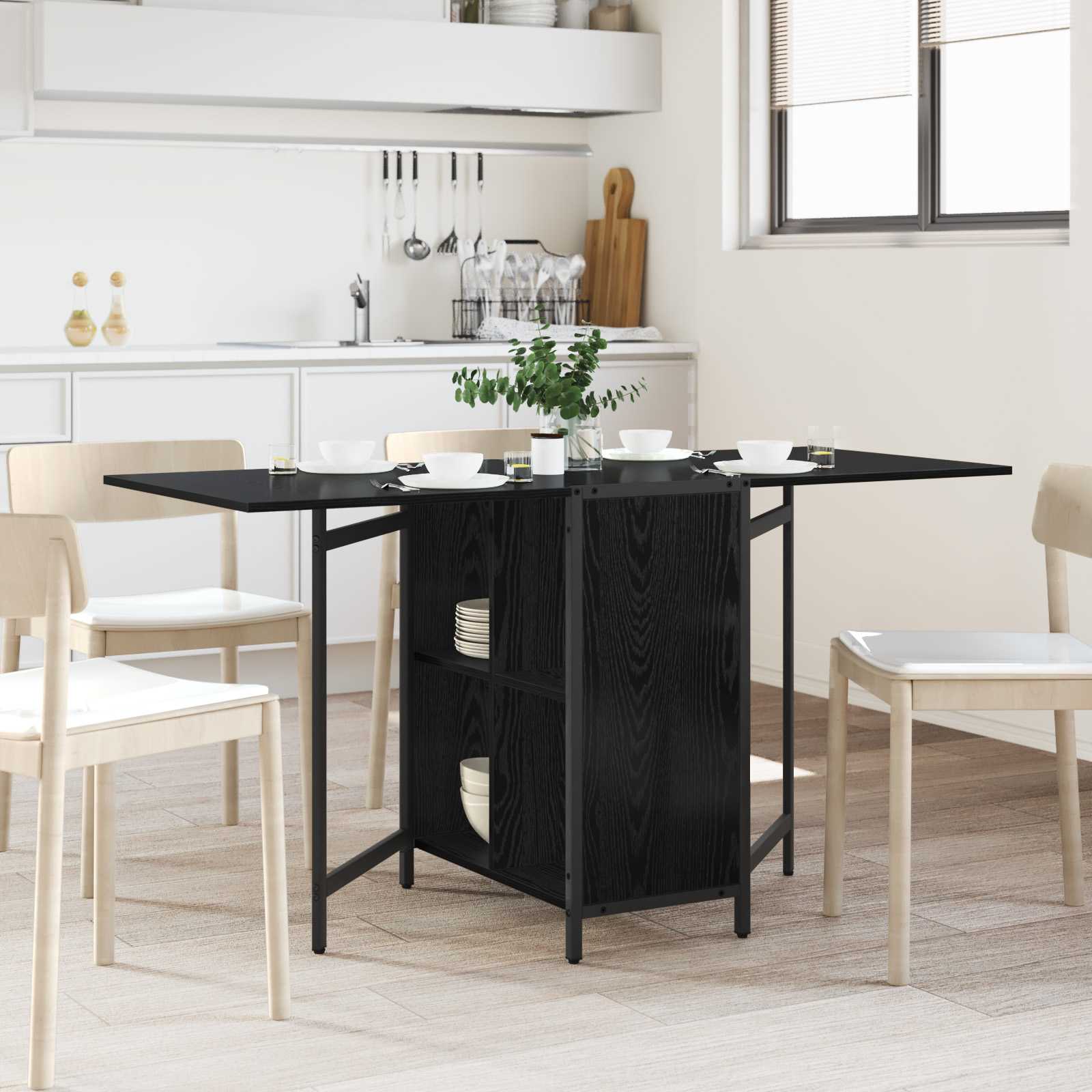 Eettafel 144 X 60 X 75 Cm Bewerkt Hout