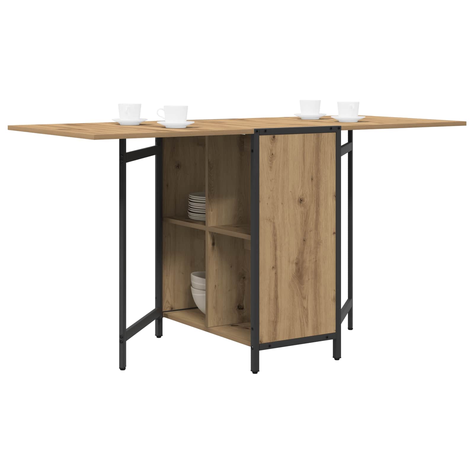 Eettafel 144 X 60 X 75 Cm Bewerkt Hout