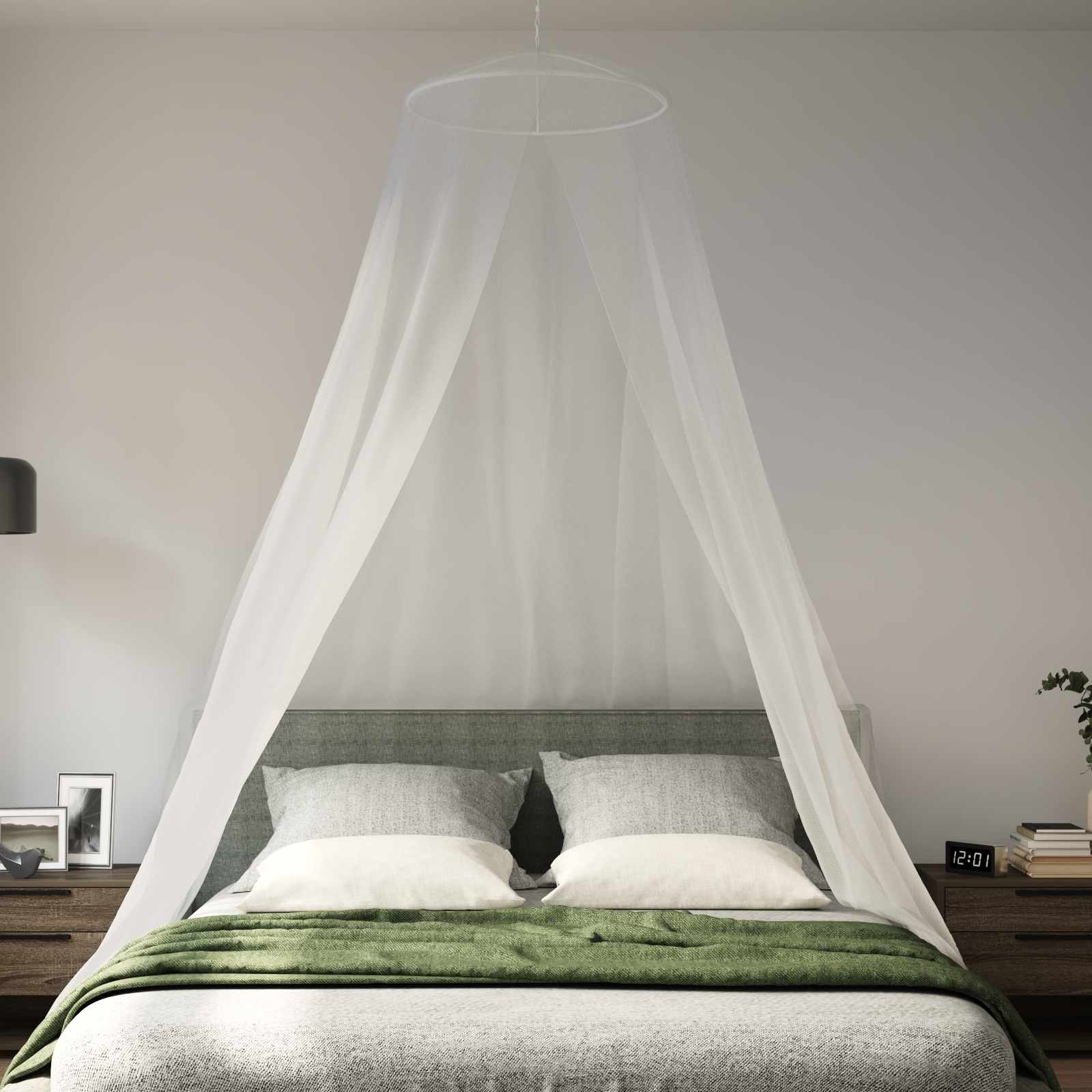 Klamboe Voor Bed 3 Pcs 156 Mesh ⌀56 X 220 Cm Polyester