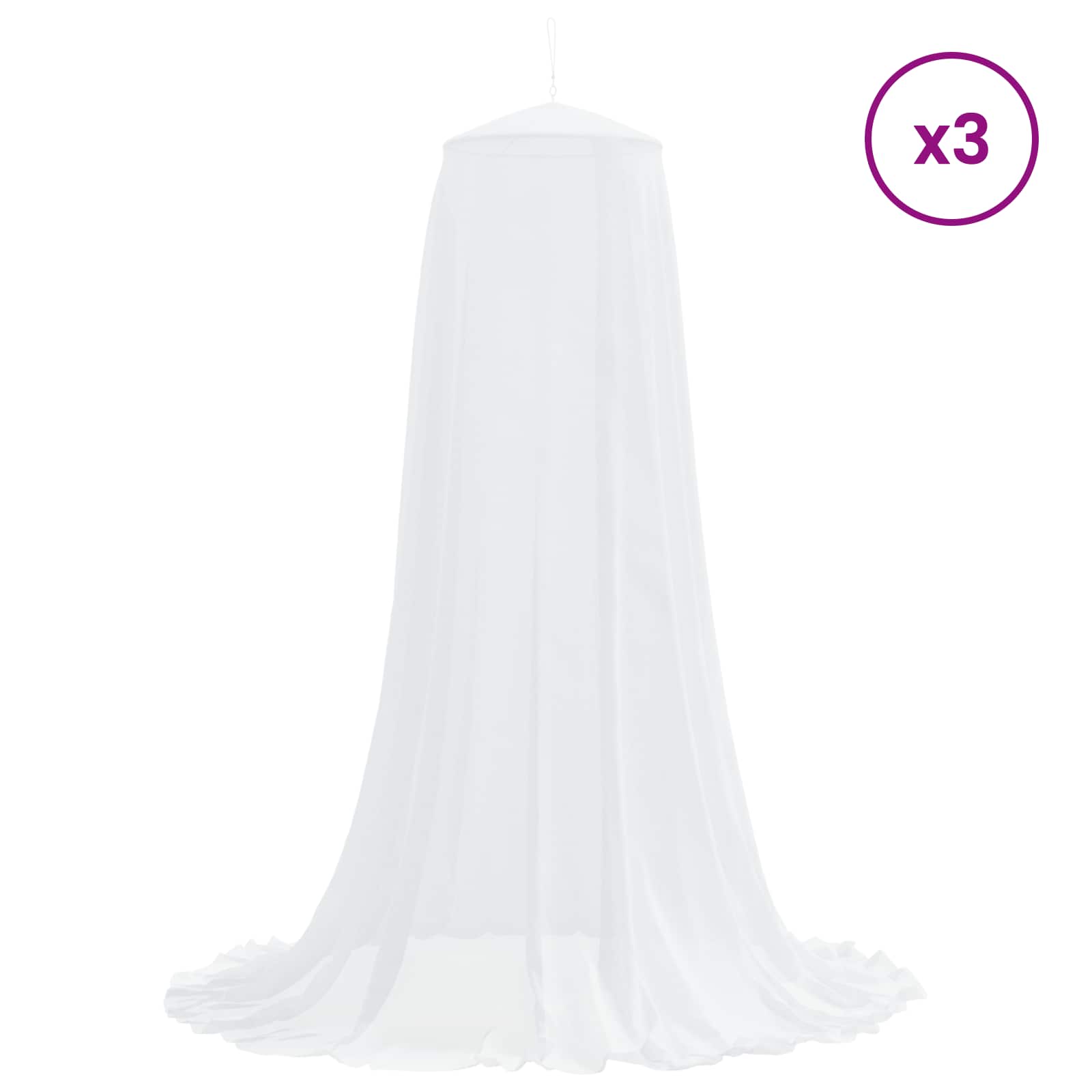 Klamboe Voor Bed 3 Pcs 156 Mesh ⌀56 X 220 Cm Polyester