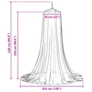 Klamboe Voor Bed 3 Pcs 156 Mesh ⌀56 X 220 Cm Polyester
