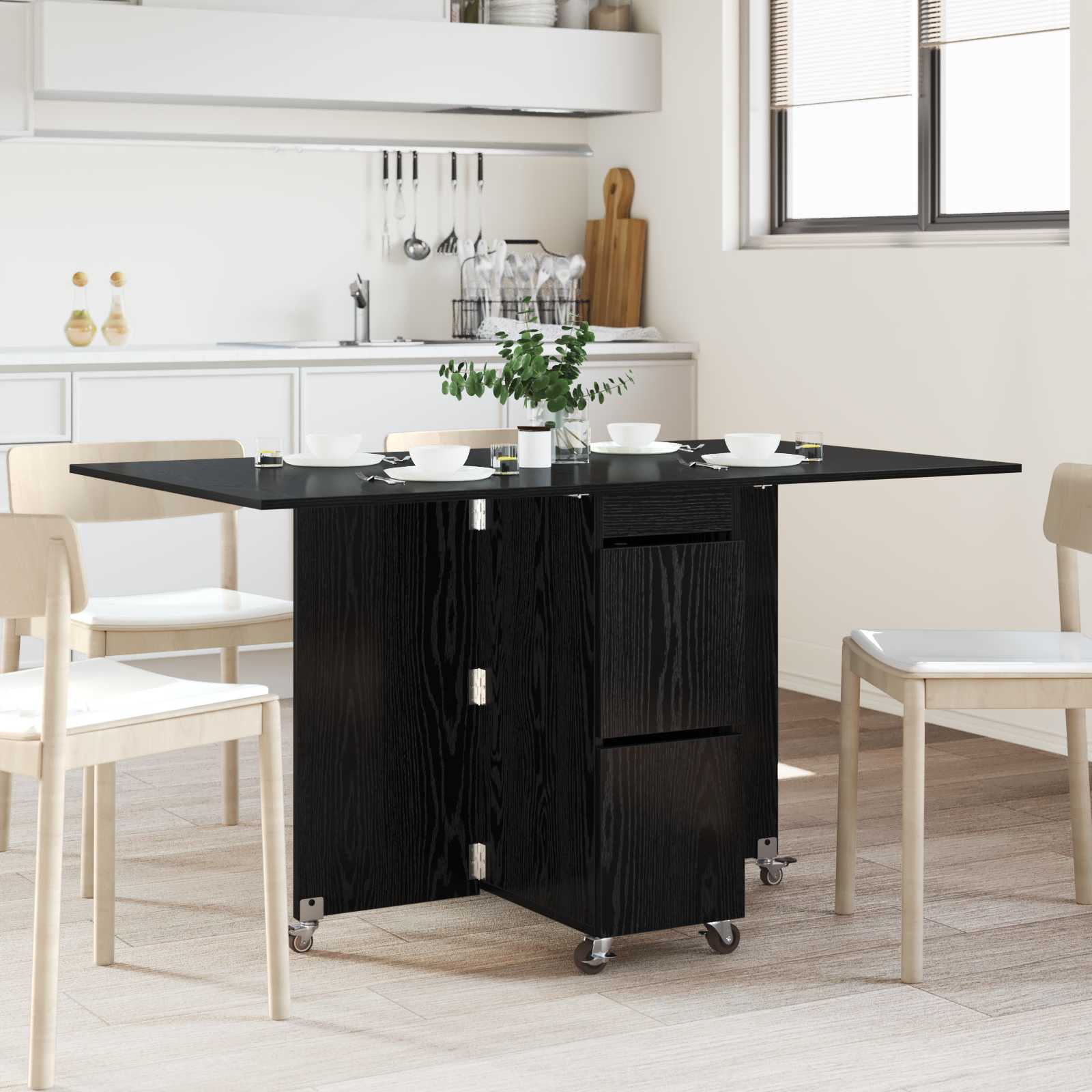 Eettafel 140 X 80 X 77 Cm Bewerkt Hout Rechthoekig