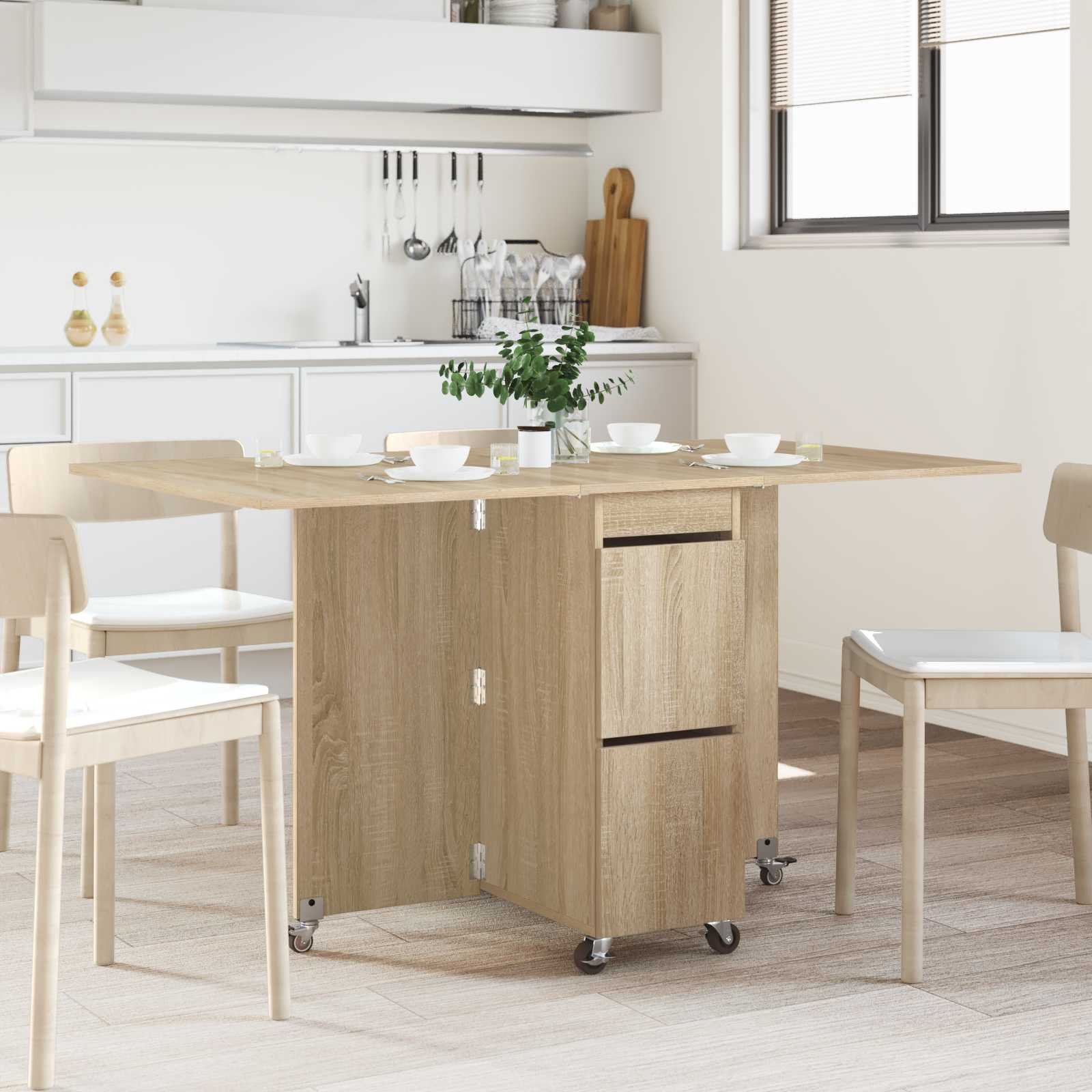 Eettafel 140 X 80 X 77 Cm Bewerkt Hout Rechthoekig