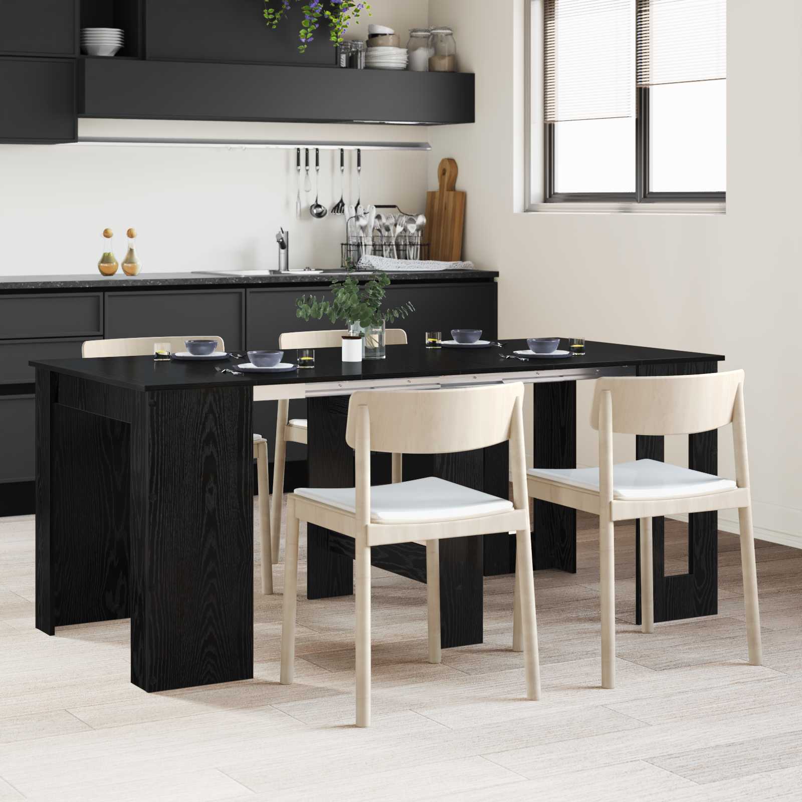 Eettafel 240 X 85 X 75 Cm Bewerkt Hout Rechthoekig
