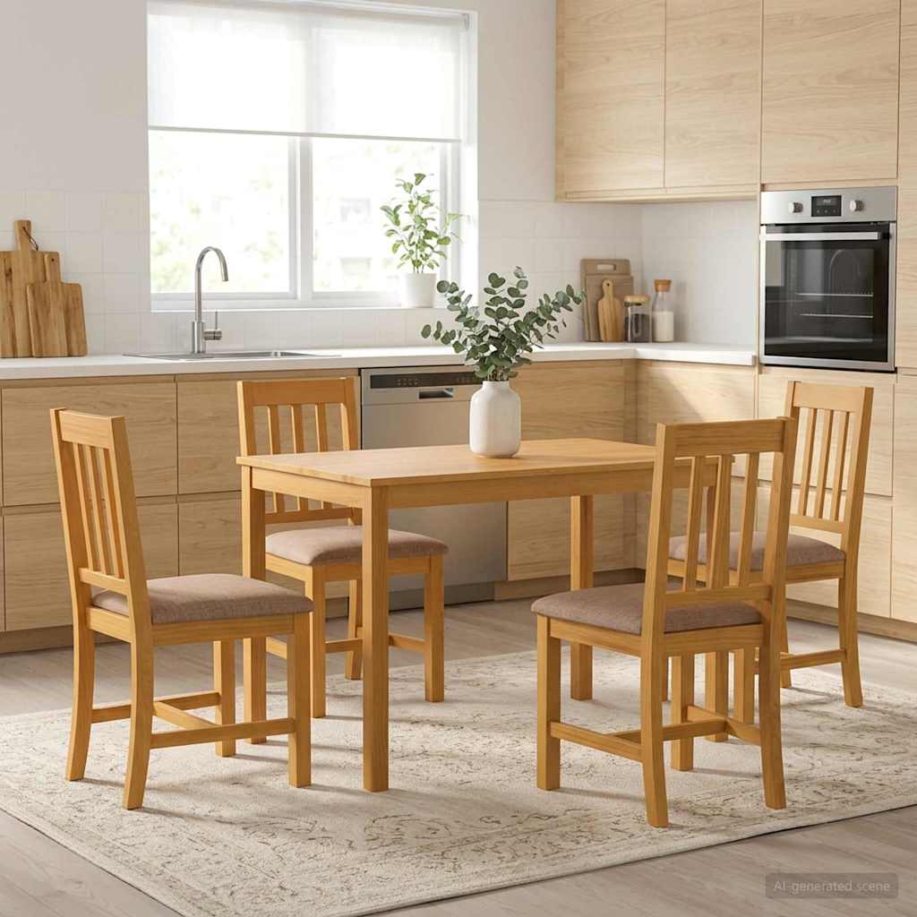 Eettafel Massief Eikenhout Naturel Rechthoekig