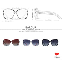 BARCUR Oversize TR90 Sunglasses Women Polarized UV400  Sunglasses Ladies Shades with Gradient Lens lunette de soleil femme