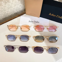 Top High Quality Sunglasses for Men Women For JOHN DALIA JD SAMUEL Business Retro Fashion Gold Alloy Frame Sun Glasses with box
