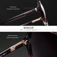 BARCUR Oversize TR90 Sunglasses Women Polarized UV400  Sunglasses Ladies Shades with Gradient Lens lunette de soleil femme