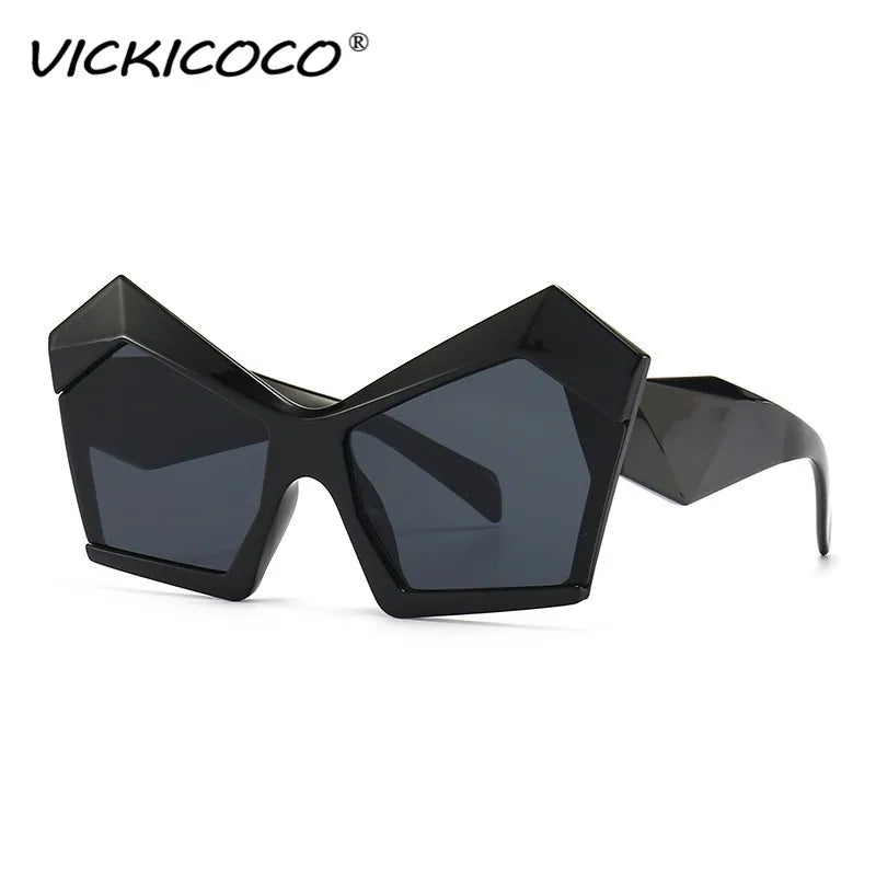 Fashion Oversized Irregular Cat Eye Sunglasses Women 2021 New Luxury Brand Designer Punk Big Frame Glasses Men Shades UV400