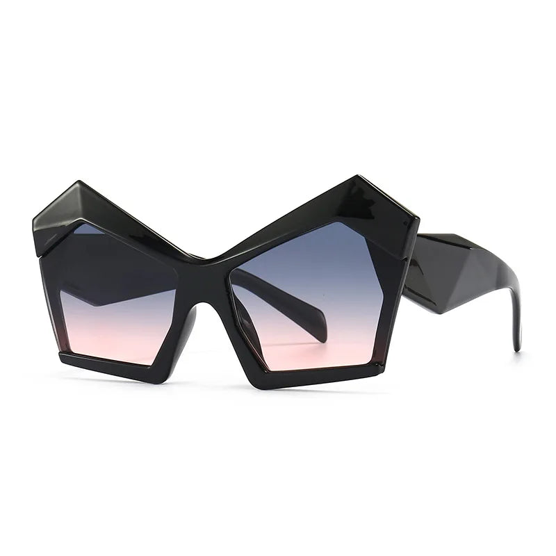 Fashion Oversized Irregular Cat Eye Sunglasses Women 2021 New Luxury Brand Designer Punk Big Frame Glasses Men Shades UV400