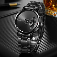 Turntable Fashion Men's Watch Men Watch Luxury Stainless Steel Creative Men's Watches Clock relogio masculino erkek kol saati
