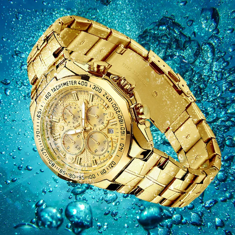 WWOOR Men's Watches Luxury Military Quartz Stainless Steel Old Watch Waterproof Chronograph Luminous Watch For Men Reloj Hombre