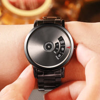Turntable Fashion Men's Watch Men Watch Luxury Stainless Steel Creative Men's Watches Clock relogio masculino erkek kol saati