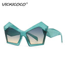 Fashion Oversized Irregular Cat Eye Sunglasses Women 2021 New Luxury Brand Designer Punk Big Frame Glasses Men Shades UV400