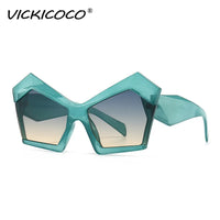 Fashion Oversized Irregular Cat Eye Sunglasses Women 2021 New Luxury Brand Designer Punk Big Frame Glasses Men Shades UV400