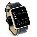 Men's Fashion Watch Sports Digital Binaries LED Display Faux Leather Strap Wrist Watch reloj hombre часы мужские наручные