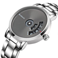 Turntable Fashion Men's Watch Men Watch Luxury Stainless Steel Creative Men's Watches Clock relogio masculino erkek kol saati