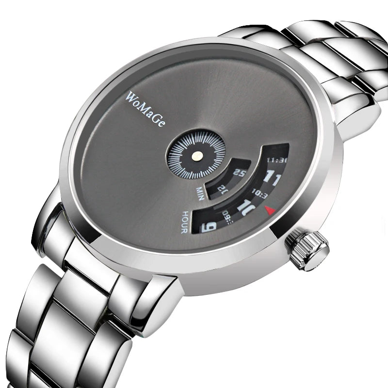 Turntable Fashion Men's Watch Men Watch Luxury Stainless Steel Creative Men's Watches Clock relogio masculino erkek kol saati