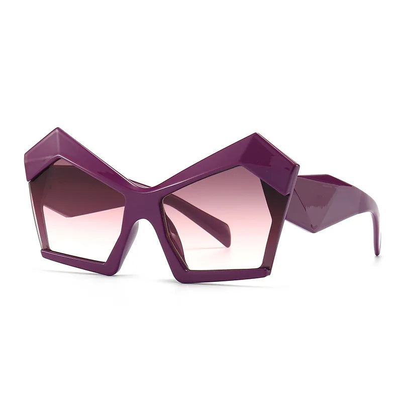 Fashion Oversized Irregular Cat Eye Sunglasses Women 2021 New Luxury Brand Designer Punk Big Frame Glasses Men Shades UV400