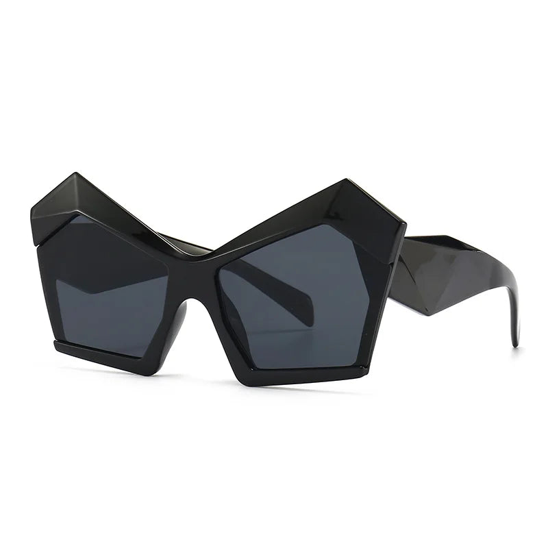 Fashion Oversized Irregular Cat Eye Sunglasses Women 2021 New Luxury Brand Designer Punk Big Frame Glasses Men Shades UV400