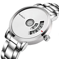 Turntable Fashion Men's Watch Men Watch Luxury Stainless Steel Creative Men's Watches Clock relogio masculino erkek kol saati