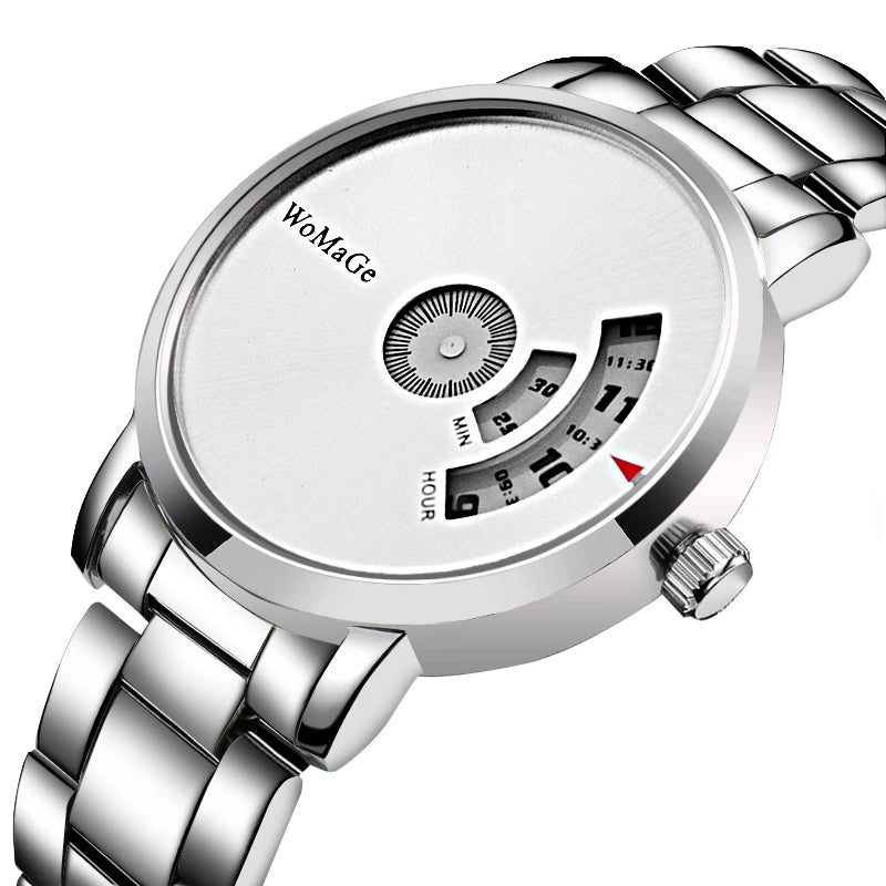 Turntable Fashion Men's Watch Men Watch Luxury Stainless Steel Creative Men's Watches Clock relogio masculino erkek kol saati