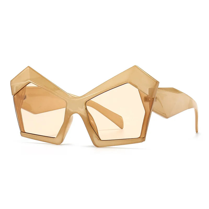 Fashion Oversized Irregular Cat Eye Sunglasses Women 2021 New Luxury Brand Designer Punk Big Frame Glasses Men Shades UV400