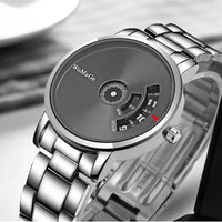 Turntable Fashion Men's Watch Men Watch Luxury Stainless Steel Creative Men's Watches Clock relogio masculino erkek kol saati