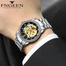 Brand machinery men 's watches Relogio Masculino waterproof male watches double - sided clock hollow automatic mechanical watch