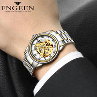 Brand machinery men 's watches Relogio Masculino waterproof male watches double - sided clock hollow automatic mechanical watch