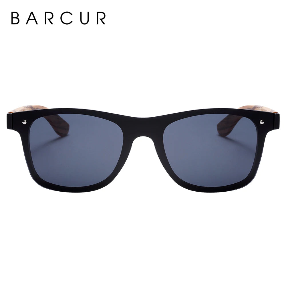 BARCUR Luxury Vintage Sun Shade Men Wooden Sunglasses UV400 Protection Fashion Square Sun Glasses Women