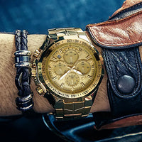 WWOOR Men's Watches Luxury Military Quartz Stainless Steel Old Watch Waterproof Chronograph Luminous Watch For Men Reloj Hombre