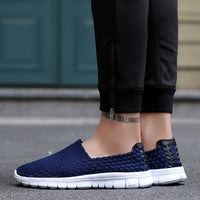 Men Sneakers Summer Shoes Casual Flats Breathable Woven Loafers Slip On Handmade 2020 Fashion Valentine Footwear Size 35-44