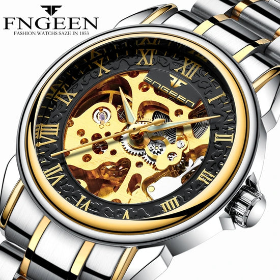 Brand machinery men 's watches Relogio Masculino waterproof male watches double - sided clock hollow automatic mechanical watch