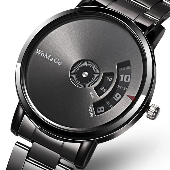 Turntable Fashion Men's Watch Men Watch Luxury Stainless Steel Creative Men's Watches Clock relogio masculino erkek kol saati