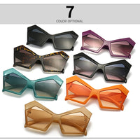 Fashion Oversized Irregular Cat Eye Sunglasses Women 2021 New Luxury Brand Designer Punk Big Frame Glasses Men Shades UV400